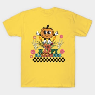 Groovy Happy Halloween Vintage Design T-Shirt